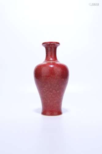 chinese red glazed porcelain guanyin vase