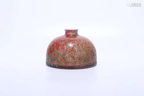 chinese red glazed porcelain water pot