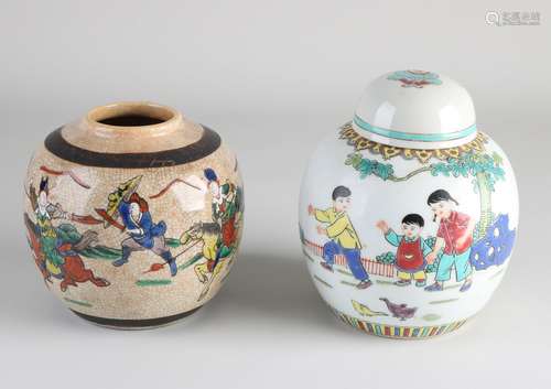 Two Chinese ginger jars