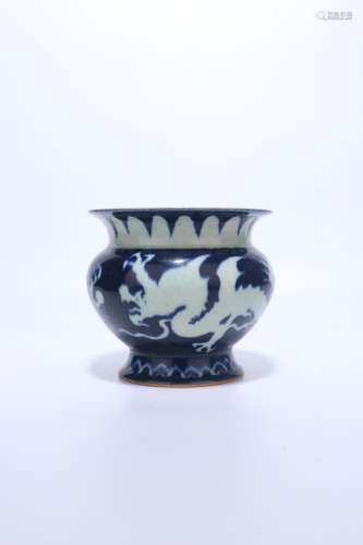 chinese sacrificial-blue glazed porcelain vessel