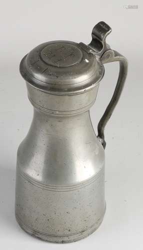 Large pewter valve jug