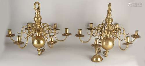 2 Antique bronze chandeliers