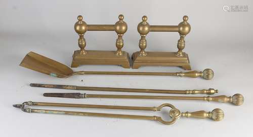 Antique 5-piece fireplace set