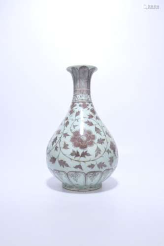 chinese underglaze red porcelain pear shaped vase