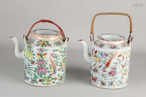 2 Chinese Family Rose teapots