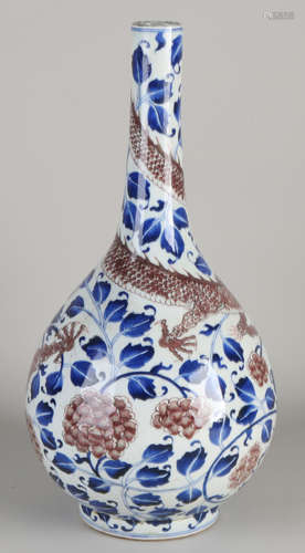 Large Chinese pipe vase, H 43 cm.