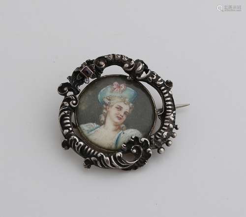 Brooch with miniature portrait