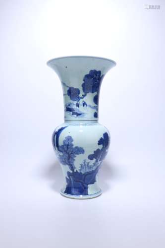 chinese blue and white porcelain gu vase