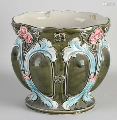 Antique Majolica cachepot