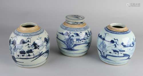 3x Ginger jars