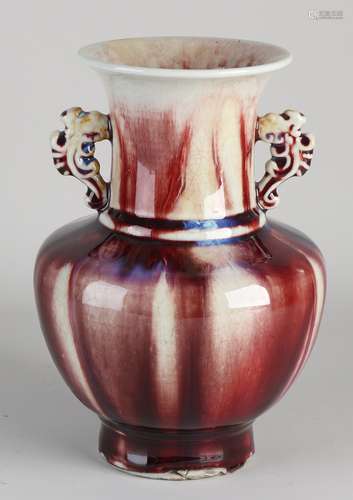 Chinese Flambé vase H 24.3 cm.