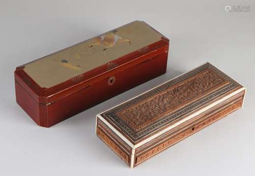 Two old lidded boxes