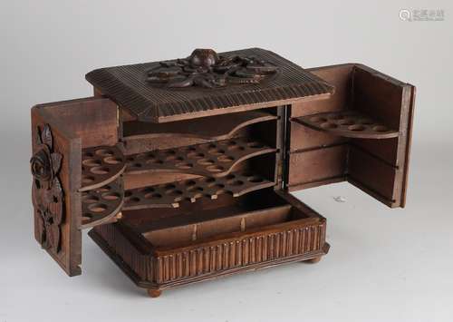 Cigar box with carving