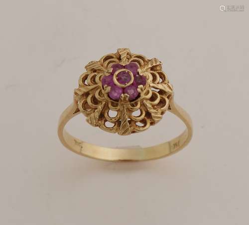 Gold ring with ruby