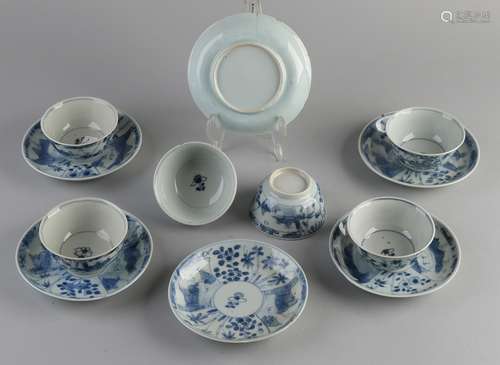 6x Chinese cups and saucers