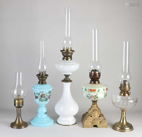 Lot petroleum lamps (5x)