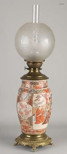 Antique Japanese nSatsuma kerosene lamp