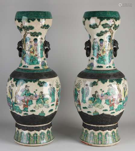 Two very large Chinese vases H 61 cm.