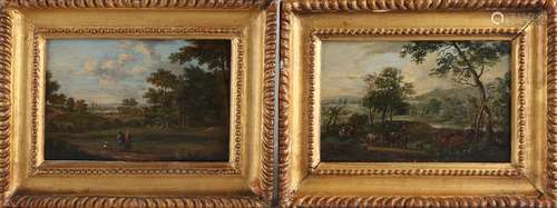 2x F. Swaire, Landscapes with figures