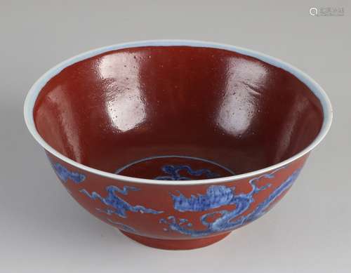 Chinese dragon bowl Ø 17.1 cm.