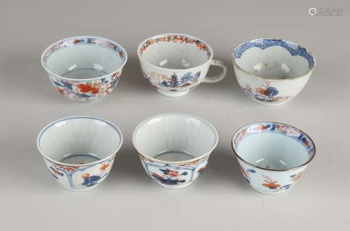 6 Chinese Imari cups