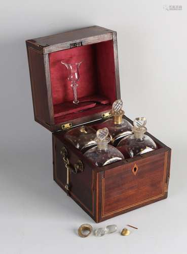 Antique liqueur cellar with glassware