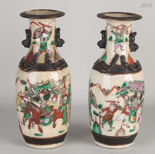 2 Chinese Canton vases