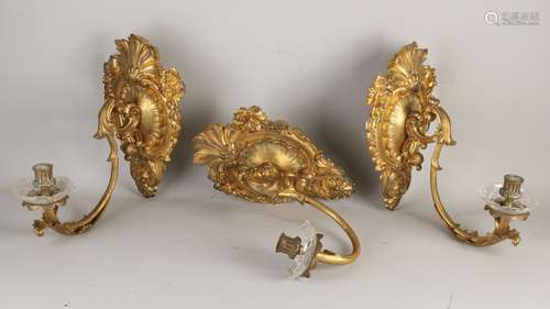 3 Gilded wall sconces