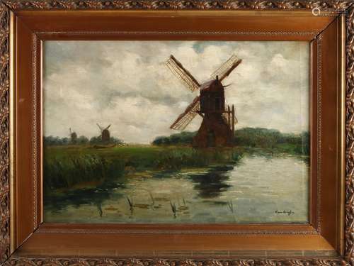 Fedor van Kregten, Polder view with windmills