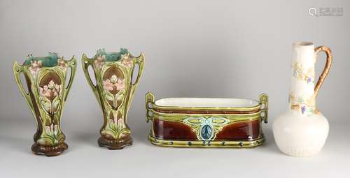 Four volumes of antique Majolica