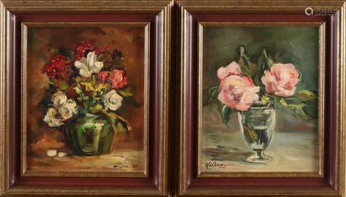 2x Helene, Still lifes with flowers