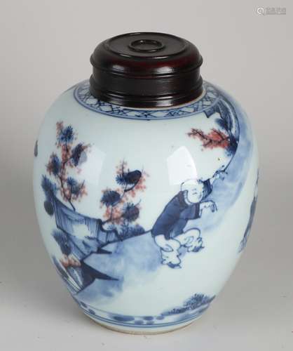 Chinese ginger jar Ø 11 cm.