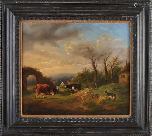 Jan van Lokhorst, Mountain landscape with cows and goats