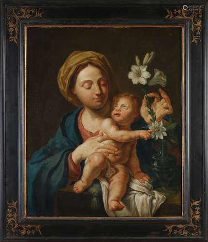 Not signed, Woman with child and flower