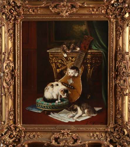 Jules Le Roy, Interior with kittens