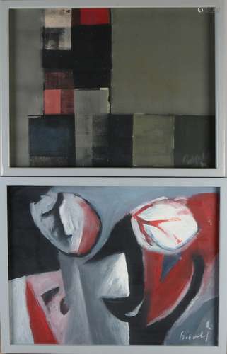 2x Dirkjan Ribbeling, Abstract compositions