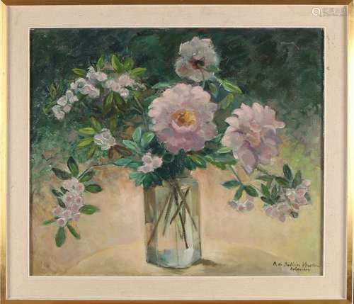 Rie de Balbian Verster-Bolderhey, Glass vase with flowers