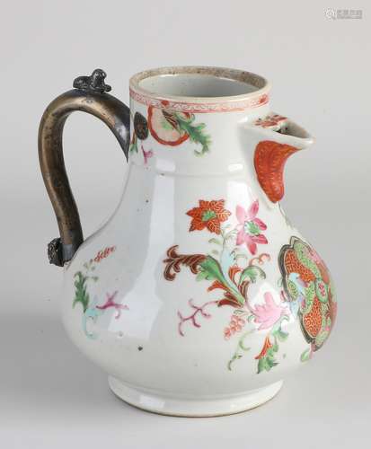 Chinese pitcher with silver handle