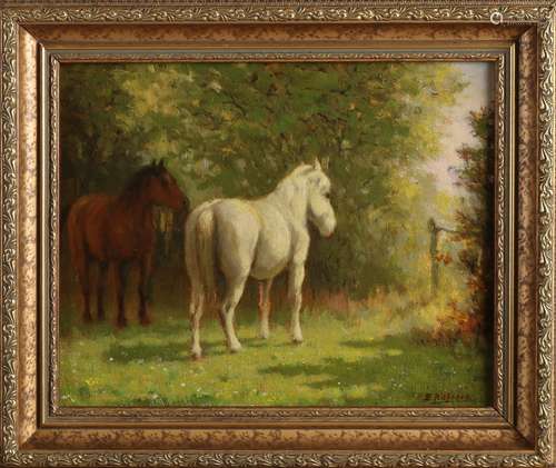 Evert Rabbers, Horses in a sunny meadow