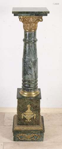 Marble pedestal with brass