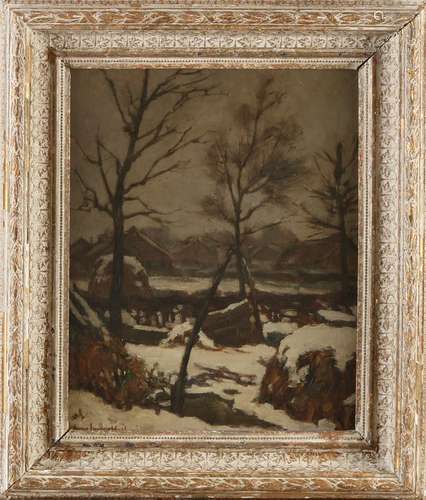 F. Langeveld, Snowy Dutch village view