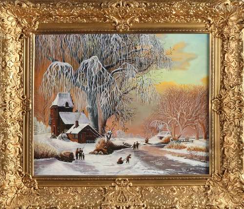 L. Hoffmann, Winter scene with ice fun