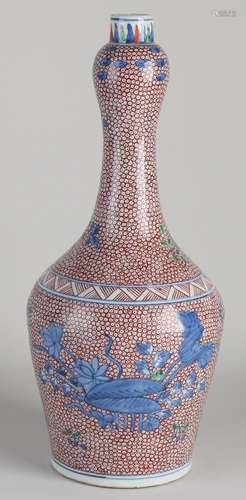 Chinese Wucai style vase, H 36.5 cm.