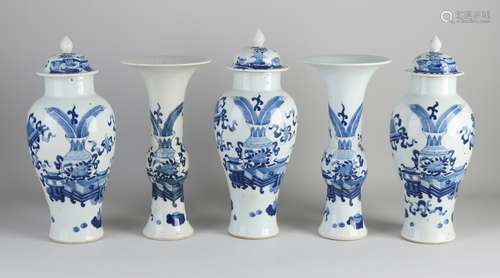 Rare five-piece Chinese garniture