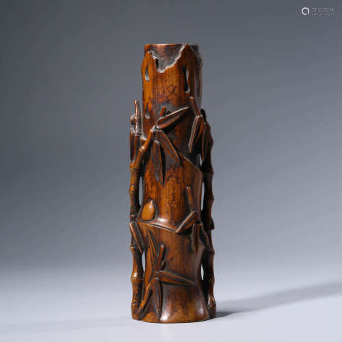 A CHINESE BAMBOO CARVING