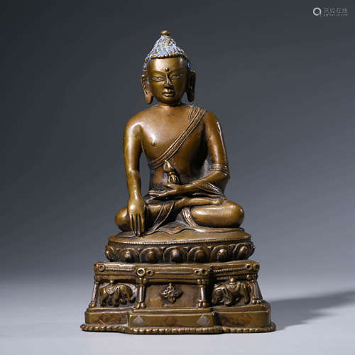 A CHINESE BRONZE  SAKYAMUNI STAUTE