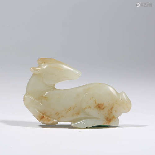 A CHINESE WHITE JADE DEER