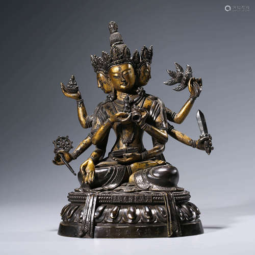 A CHINESE GITL-BRONZE  VAJRAPANI STATUE