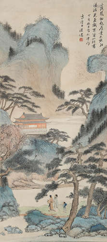 A CHINESE SCROLL PAINTING OF MOUNTAINS AND RIVERS , PU RU MA...