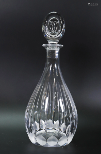 Baccarat for Cartier Glass Double C Decanter